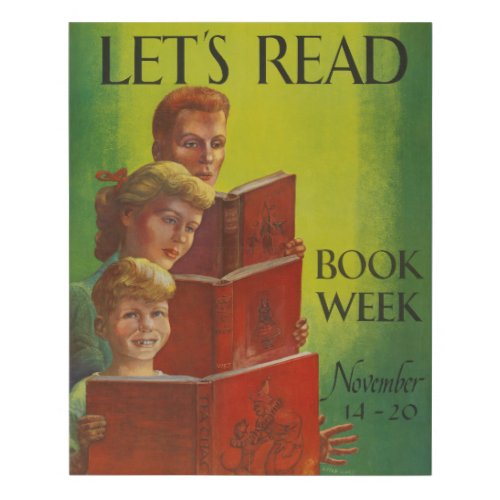 1954 Childrens Book Week Poster Faux Canvas Print