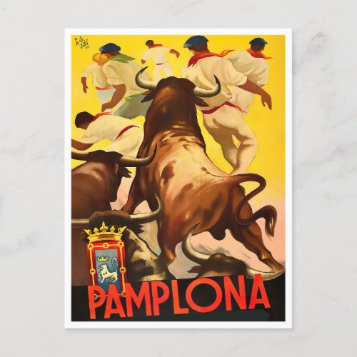 1954 Feria de Pamplona vintage travel Postcard