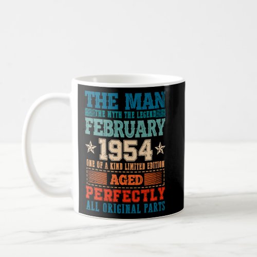 1954 Years Old Vintage February 1954 69th Birthday Coffee Mug