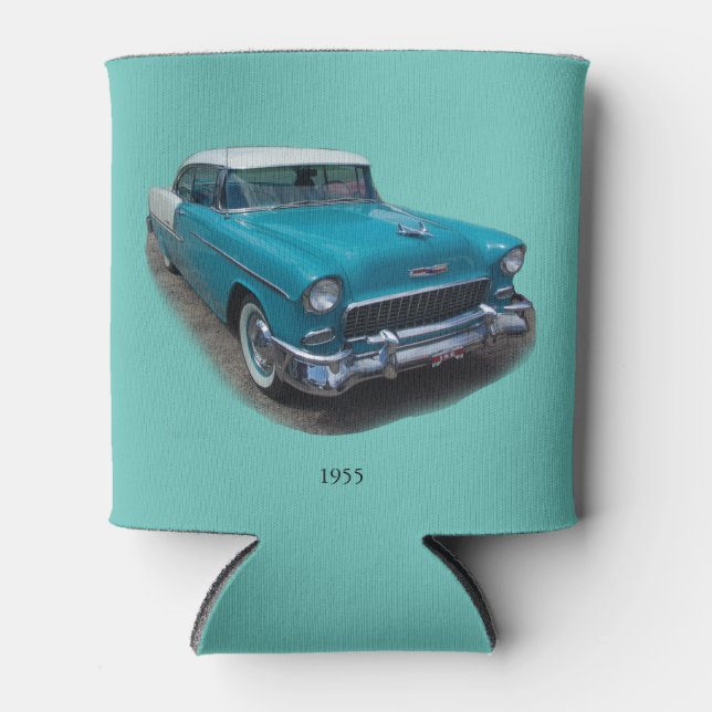 1955 Blue & White classic car can cooler (Front)
