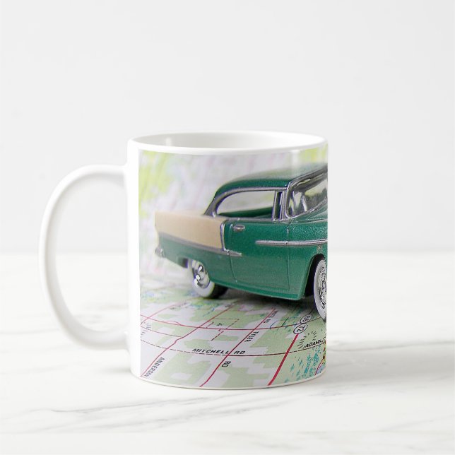 1955 Car On a Road Map Coffee Mug (Left)