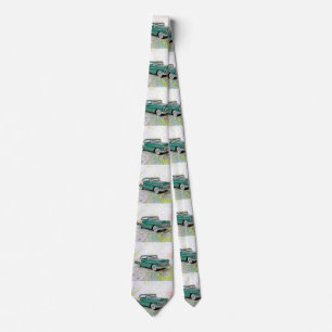 1955 Car On a Road Map Neck Tie