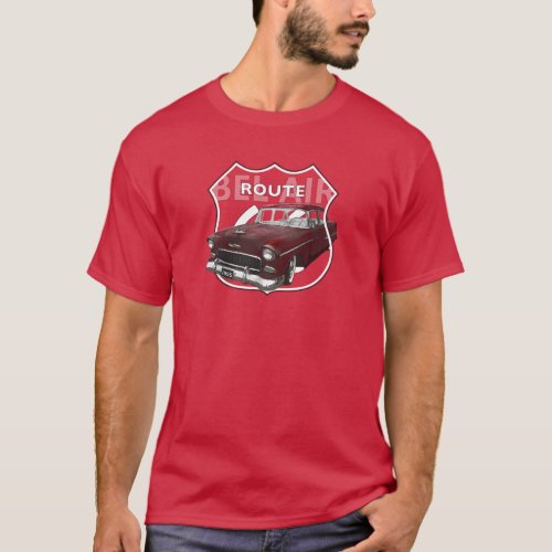 1955 Chevrolet Bel Air 55 Red Chevy American T_Shirt