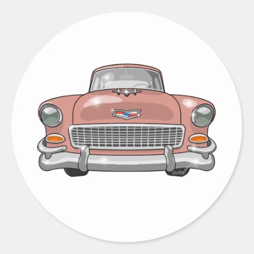 1955 Chevrolet Bel Air Classic Round Sticker