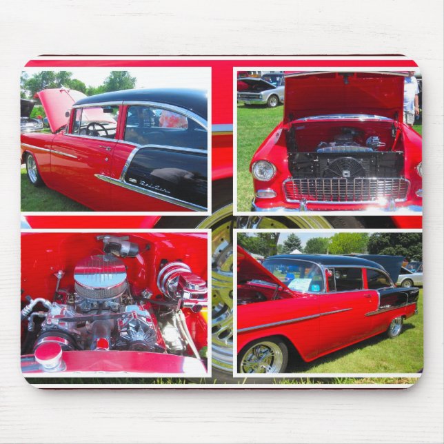1955 Chevrolet Sedan Collage Mouse Pad (Front)