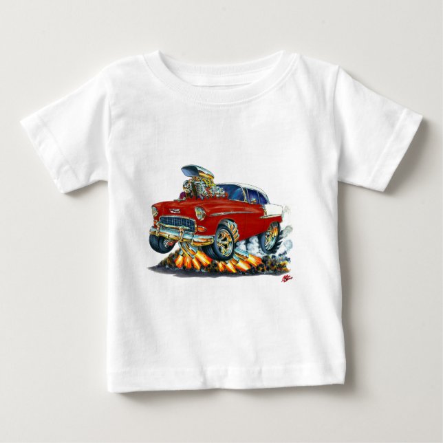1955 Chevy Belair Maroon Car Baby T-Shirt (Front)
