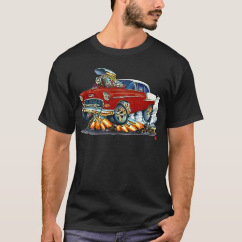 1955 Chevy Belair Maroon Car T_Shirt