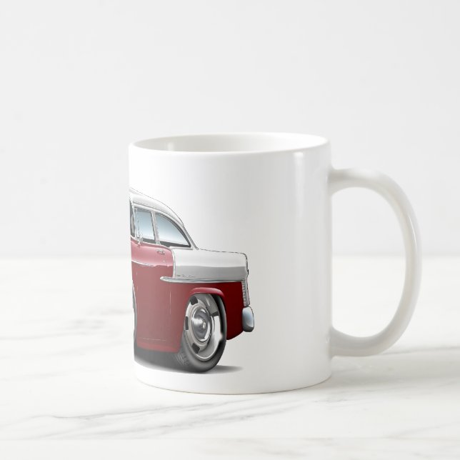 1955 Chevy Belair Maroon-White Car Coffee Mug (Right)