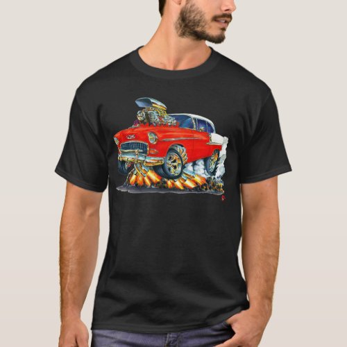 1955 Chevy Belair Red Car T_Shirt