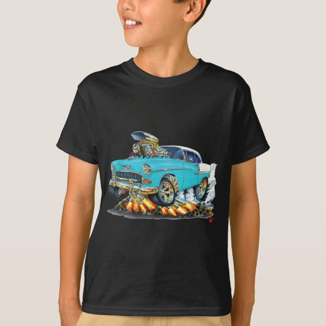 1955 Chevy Belair Turquoise Car T-Shirt (Front)