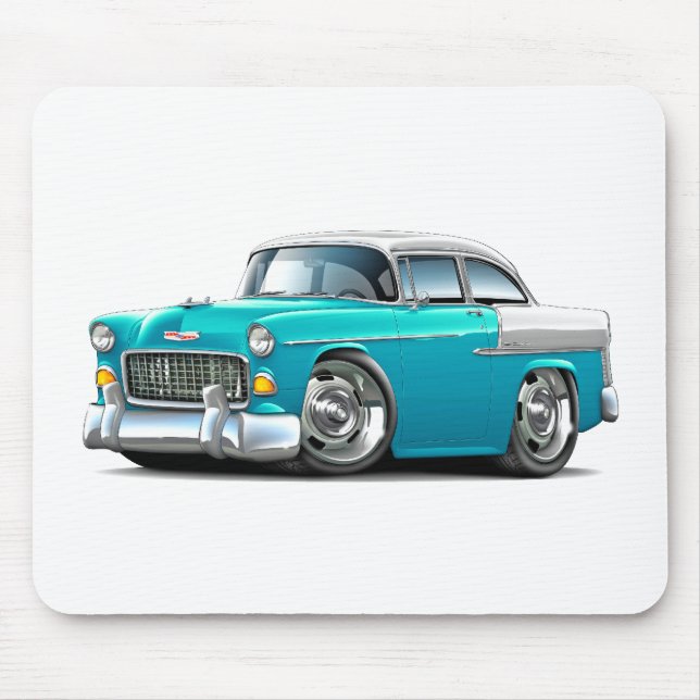 1955 Chevy Belair Turquoise-White Car Mouse Pad (Front)