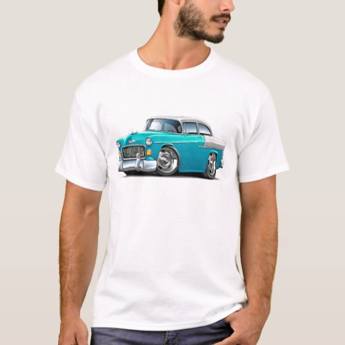 1955 Chevy Belair Turquoise_White Car T_Shirt