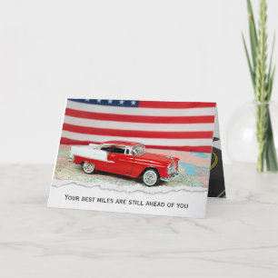 1955 Chevy Car Map for Retirement Card