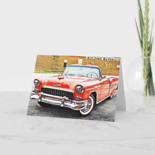 1955 Chevy Convertible Classic Retro Birthday Card