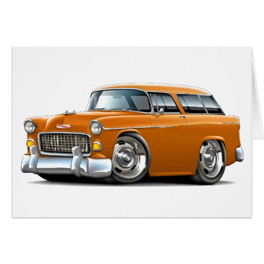 1955 Chevy Nomad Orange Car Cards (Front Horizontal)