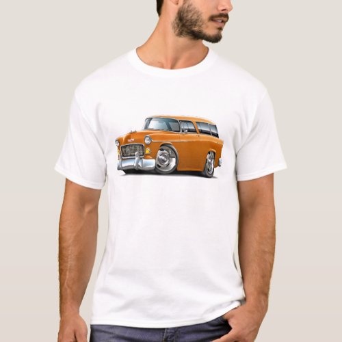 1955 Chevy Nomad Orange Car T_Shirt