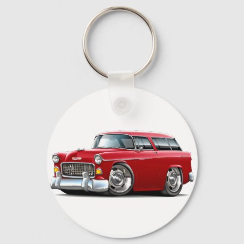 1955 Chevy Nomad Red Car Keychain