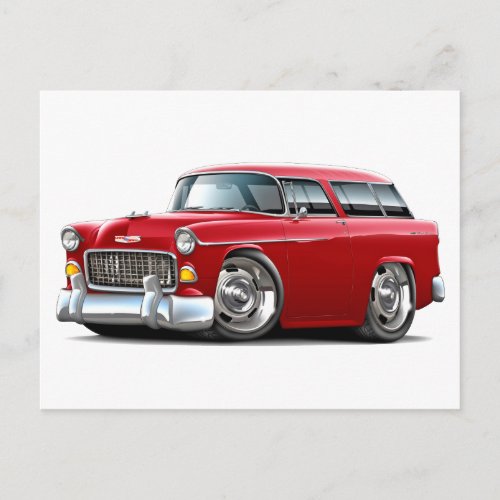 1955 Chevy Nomad Red Car Postcard