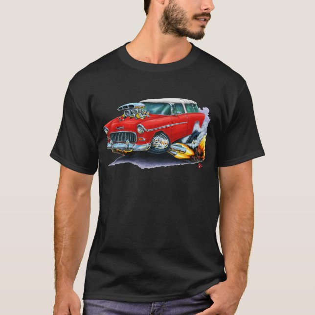 1955 Chevy Nomad Red Car T-Shirt (Front)