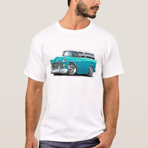 1955 Chevy Nomad Turquoise_White Car T_Shirt