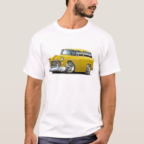 1955 Chevy Nomad Yellow Car T_Shirt