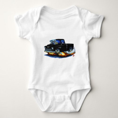 1955 Chevy Pickup Black Truck Baby Bodysuit