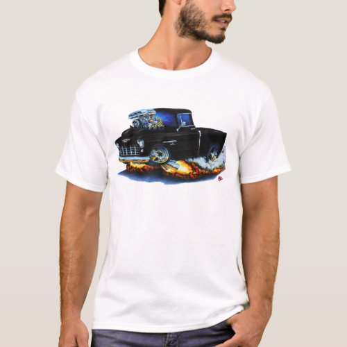 1955 Chevy Pickup Black Truck T_Shirt