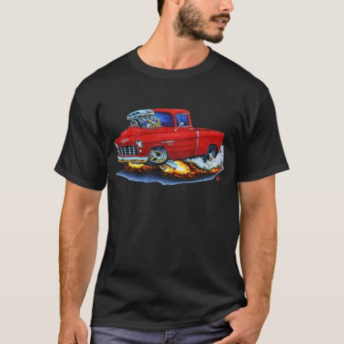 1955 Chevy Pickup Red Truck T_Shirt