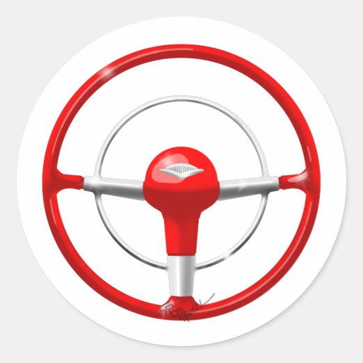 Steering Wheel Round Stickers Zazzle