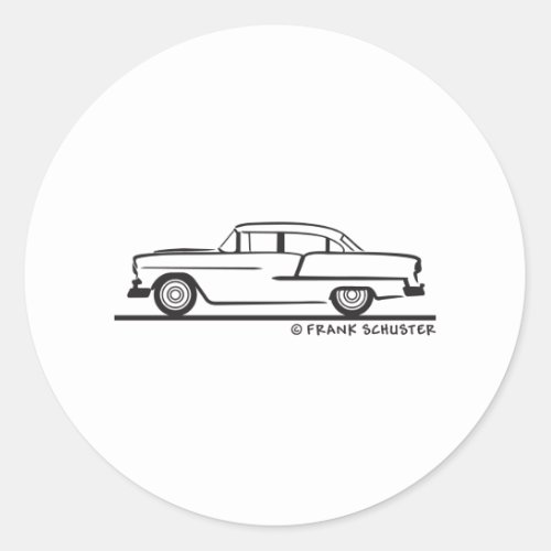 1955 Chevy Sedan Classic Round Sticker