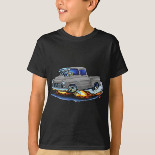 1955 Chevy Stepside Pickup Grey Truck T_Shirt