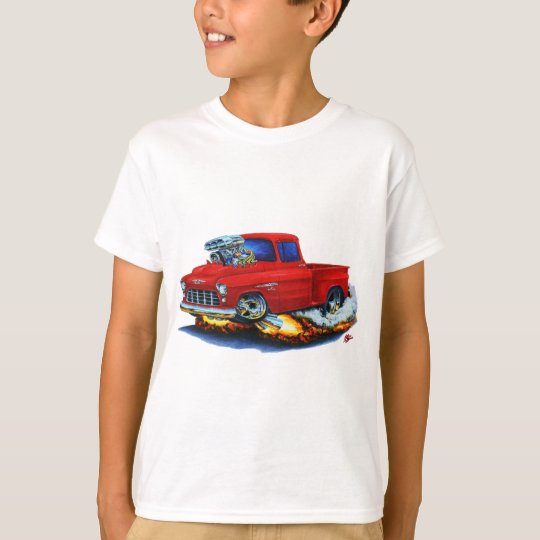 1955 Chevy Stepside Pickup Red Truck T-Shirt