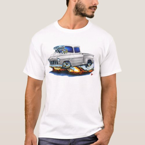 1955 Chevy Stepside Pickup White Truck T_Shirt