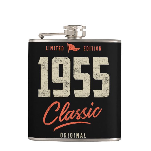 1955 Classic Birthday Gift Flask (Front)