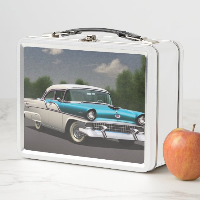 1955 Classic Car Metal Lunch Box (In Situ)
