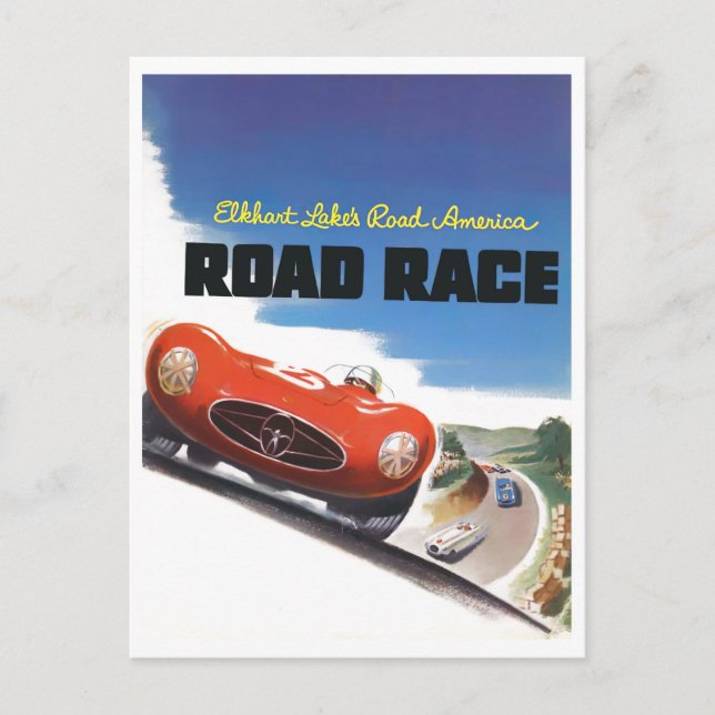 1955 Elkhart Lake road race Postcard (Front)