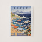 1955 Greece Athens Bay of Castella Travel Poster