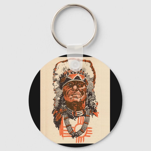 1955 Indian chief from Billy the Kid (UK) comics Keychain (Front)