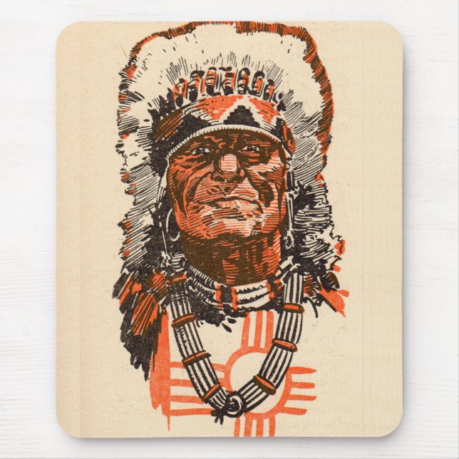 1955 Indian chief from Billy the Kid (UK) comics Mouse Pad (Front)