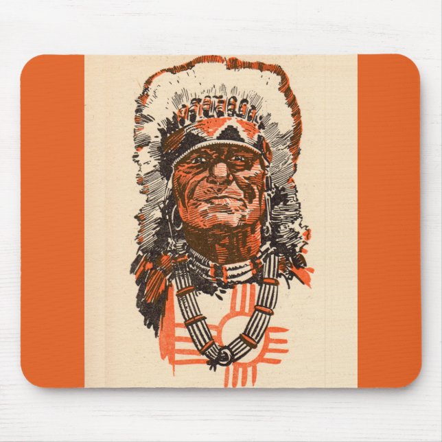 1955 Indian chief from Billy the Kid (UK) comics Mouse Pad (Front)