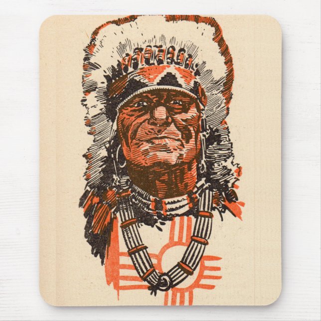 1955 Indian chief from Billy the Kid (UK) comics Mouse Pad (Front)