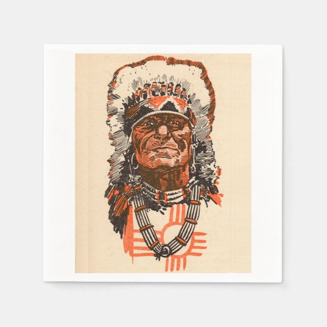 1955 Indian chief from Billy the Kid (UK) comics Napkins (Front)