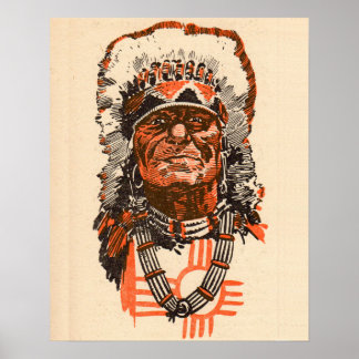 1955 Indian chief from Billy the Kid (UK) comics Poster