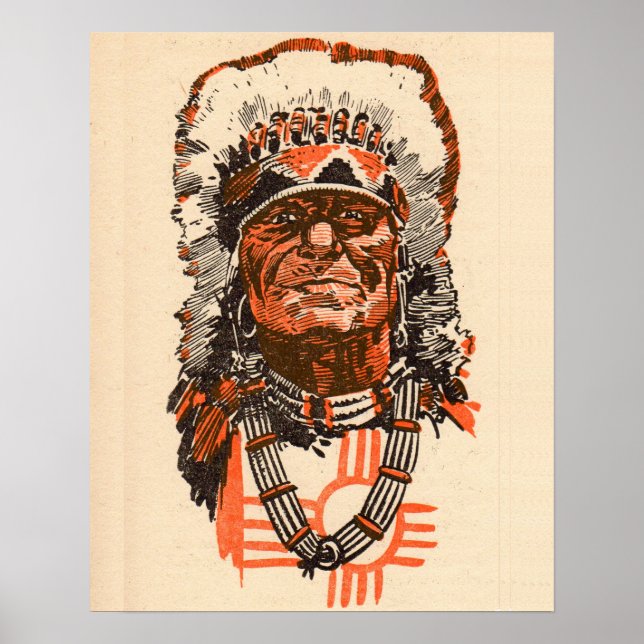 1955 Indian chief from Billy the Kid (UK) comics Poster (Front)