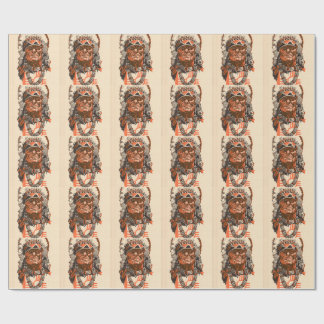 1955 Indian chief from Billy the Kid (UK) comics Wrapping Paper