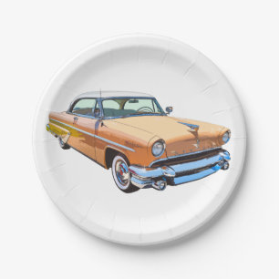 1955 Lincoln Capri Luxury Car Paper Plates