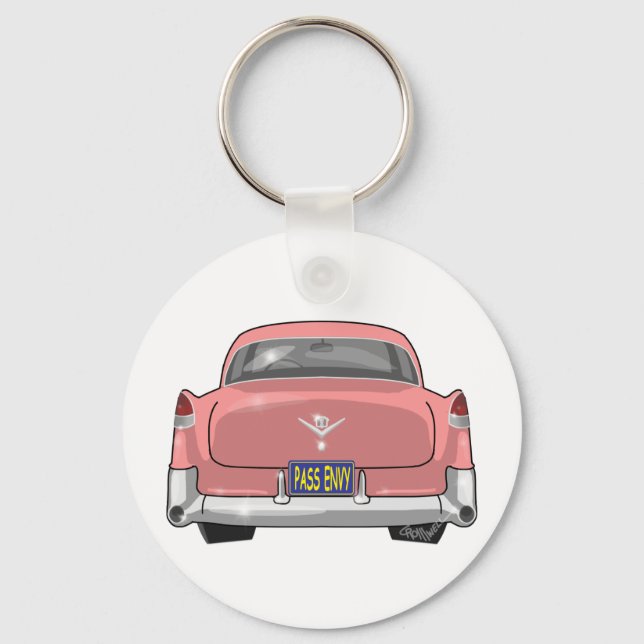 1955 Pink Cadillac Keychain (Front)