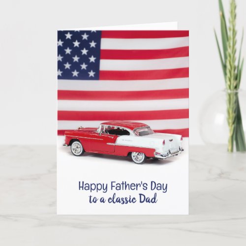 1955 Red and White Car Fathers Day Card