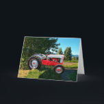 1955 Red and White Tractor Greeting Card<br><div class="desc">This tractor is a fully restored vintage tractor parked near an alfalfa field in the greenbelt of Southern Utah. Give your tractor fan a card he or she will love.</div>