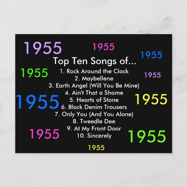 1955 Songs Postcard (Front)